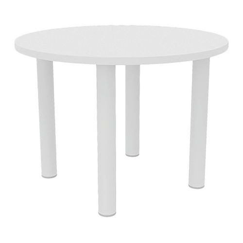 Table De Réunion 4 Pieds Ø 120 Cm Blanc/blanc