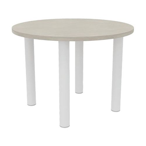 Table De Réunion 4 Pieds Ø 120 Cm Béton/blanc