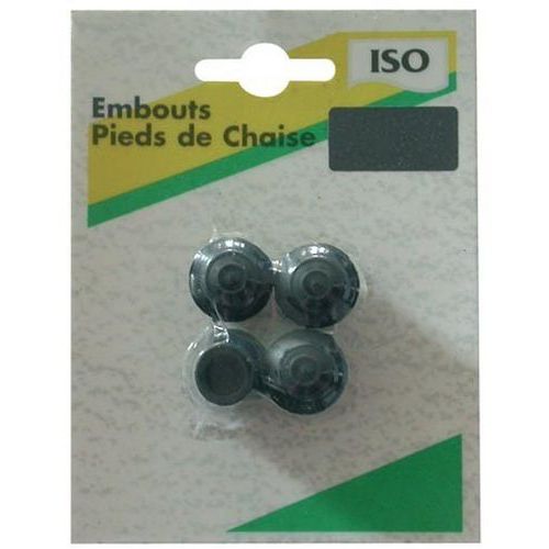 Embout patin enveloppant caoutchouc - Noir - Ø10 mm - Protection siège