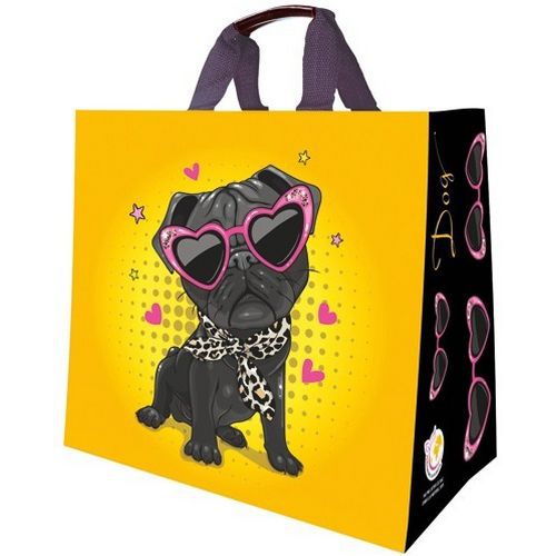 Sac Cabas Tissé Motif Chien - 30l