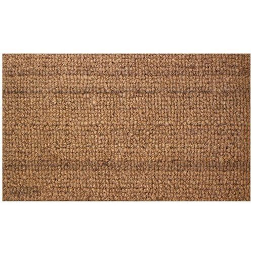Tapis coco naturel bouclé 45x75 cm - Usage intensif intérieur/extérieur - Bonne fonction grattante - Marron