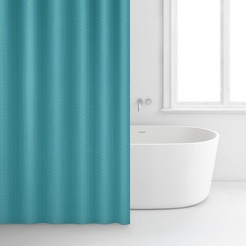 Rideau de douche polyester 180x200 cm Bleu/Vert - Équipement salle de bain résistant et facile d'entretien