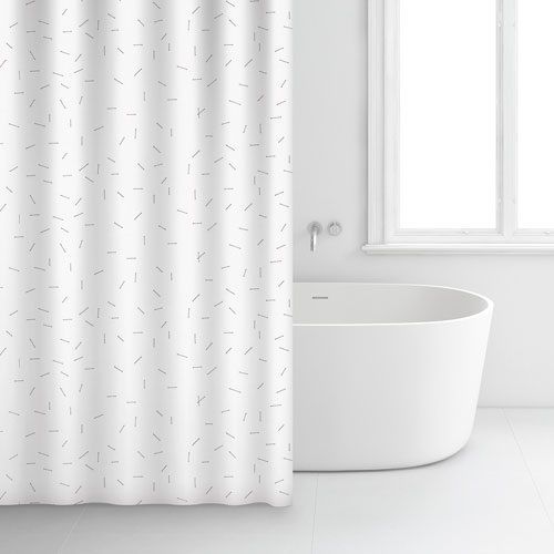 Rideau de douche Premium Coton Blanc - 180x200 cm - Équipement salle de bain résistant et élégant