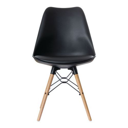 Chaise Eiffel Pied Hêtre Assise Noire