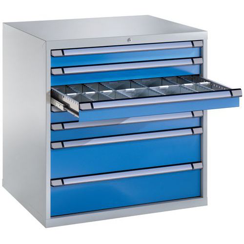 Armoire 7 Tiroirs Lhp 1005x1000x695mm 7035 Gris Clair/5012 Bleu Clair