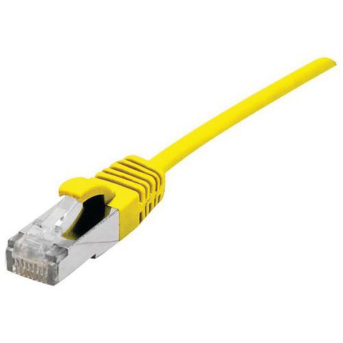 Cordon Patch Blindé Rj45 Fin Jaune 2m Cat 6a S/ftp Lsoh Sng