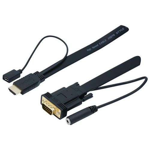 Cordon-convertisseur 2m Hdmi Vers Vga Et Audio