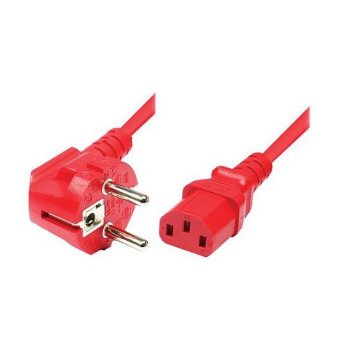 Cordon 1.8m Rouge Pour Alimentation Pc Cee 7/7 Vers Iec C14