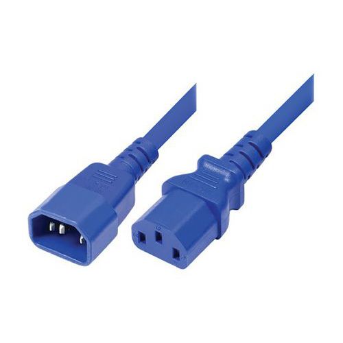 Rallonge Secteur Tripolaire Bleue 18m Iec C14 Vers Iec C13