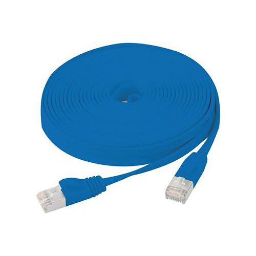 Cordon Patch Blindé Rj45 Plat Bleu 0.5m Cat 6 U/ftp Sng