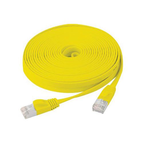 Cordon Patch Blindé Rj45 Plat Jaune 3m Cat 6 U/ftp Sng