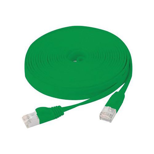 Cordon Patch Blindé Rj45 Plat Vert 3m Cat 6 U/ftp Sng