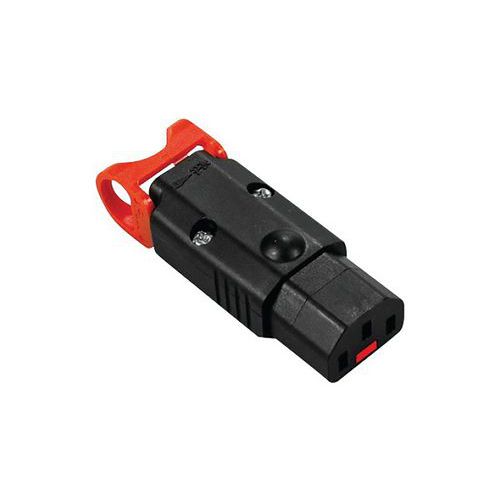 Prise secteur femelle IEC C13 à raccorder avec verrouillage - Ieclock Prise secteur femelle IEC C13 à raccorder avec verrouillage - Ieclock