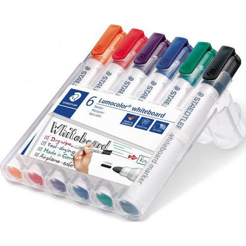 Pochette 6 Marqueurs Pointe Biseautée Assortis Staedtler