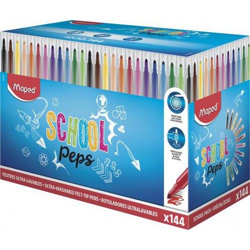 Schoolpack 144 crayons de couleurs en résine Maped 'School Peps' thumbnail image 1