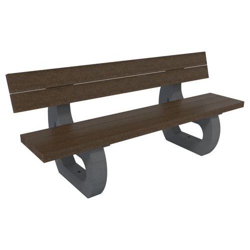 Banc Parc Semi Éco 180 Cm Monté - Marron/gris