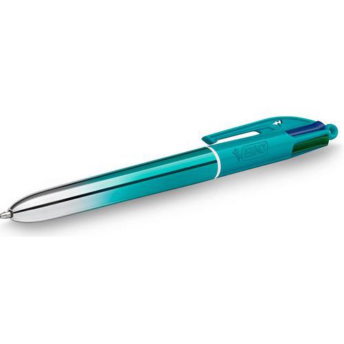 Stylo+Bille+4+Couleurs+Bic+Smooth+Bleu+Fonc�+Et+Turquoise