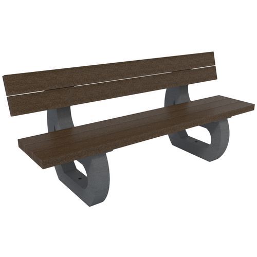 Banc Parc Semi Éco 180 Cm Démonté - Marron/gris