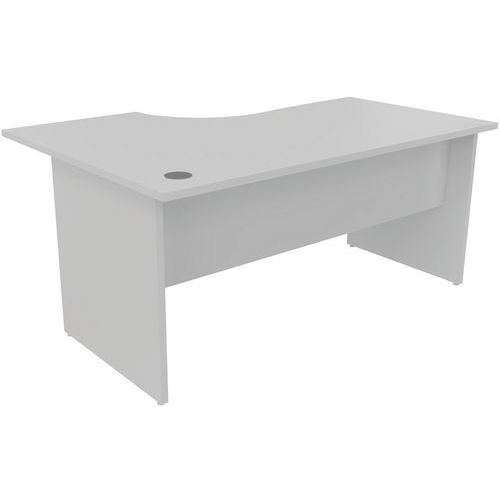 Bureau Compact Panneau L160 Cm Droite Gris Clair