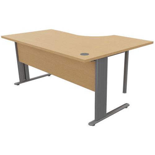 Poste Comp Asym Pied L 160x120x60 Ret G Hetre/alu