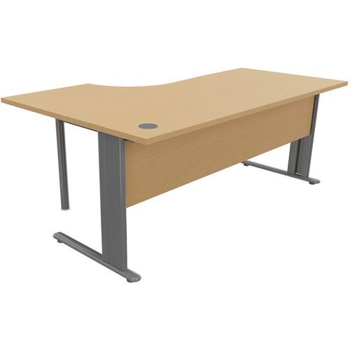 Poste Comp Asym Pied L 180x120x60 Ret D Hetre/alu