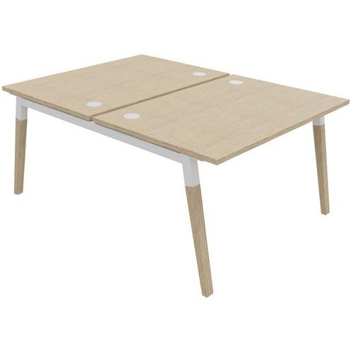 Bench 2 Postes 120x163cm Départ Chêne Blanc/bois Dialogue