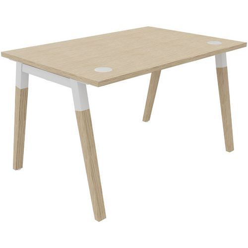 Bureau Individuel 120x80cm Chêne Fil Blanc/bois Dialogue