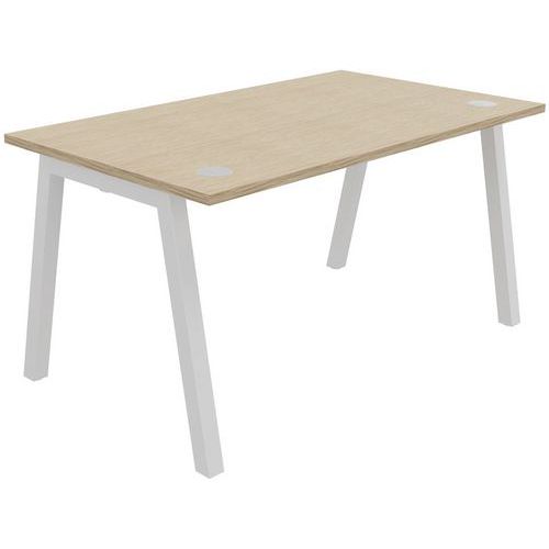 Bureau Individuel 140x80cm Chêne Fil Blanc Partage