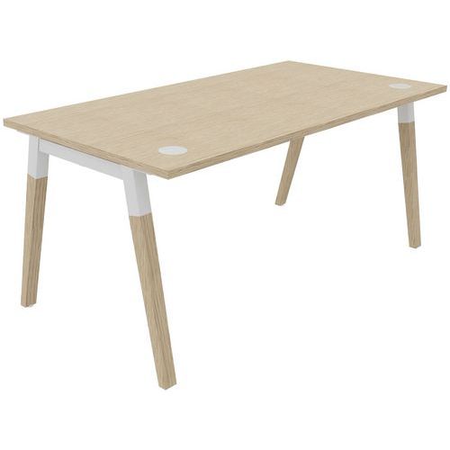 Bureau Individuel 160x80cm Chêne Fil Blanc/bois Dialogue