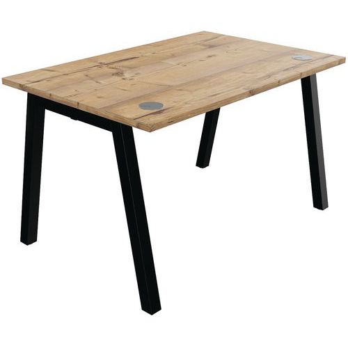 Buronomic - Bureau individuel Partage 120x80cm Noyer Noir - Éco-responsable, Charge 100kg