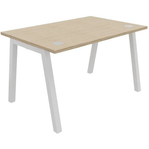 Bureau Individuel 120x80cm Chêne Fil Blanc Partage