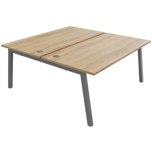 Bench 2 Postes 160x163cm Départ Chêne Nebraska Alu Partage