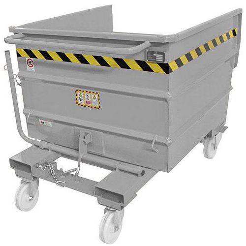 Justrite - Benne Basculante - 755 L Gris - Mobile - Gestion des Déchets