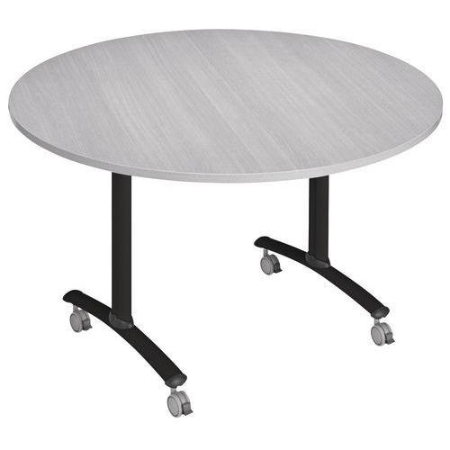 Table Pliante Axe Stratifiée Ronde Ã˜ 120cm Gris/anthracite