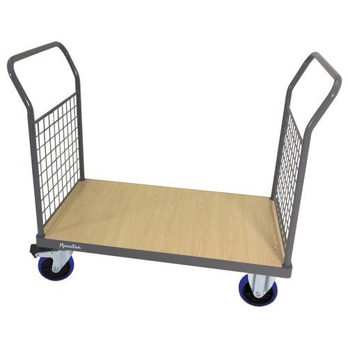 Chariot 2 Dossiers Grillagés 1280x813 Mm - 400 Kg - Roues Caoutchouc
