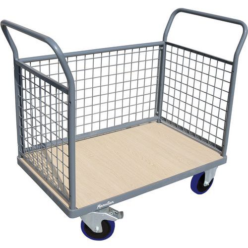 Chariot 3 Dossiers Grillagés 1346x813 Mm - 400 Kg - Roues Caoutchouc