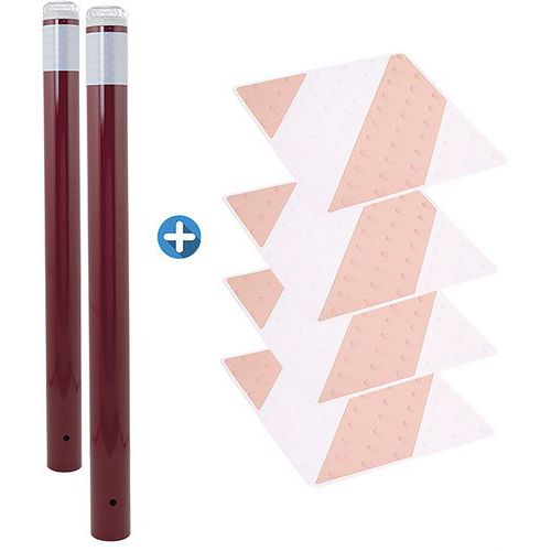 Kit Piétons - Poteaux Bordeaux Et Dalles Ivoire/blanc