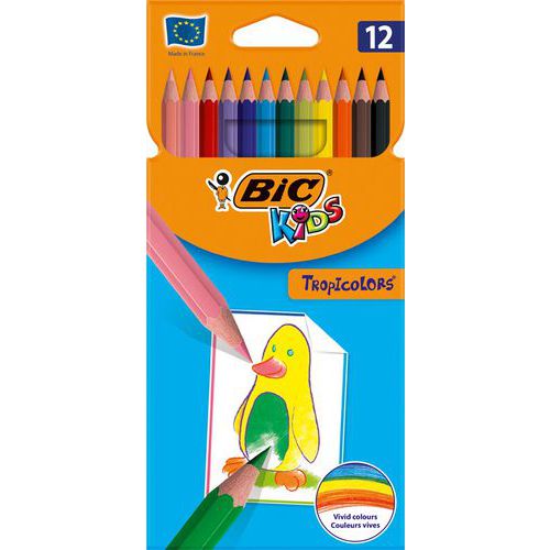 Etui 12 crayons 17,5 cm Tropicolor Bic thumbnail image 1