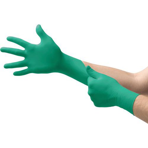 Ansell - Gants nitrile jetables TouchNTuff® 92-500 - Taille 9 - Vert - Usage alimentaire - Protection chimique