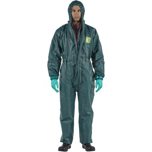 Ansell - Combinaison de protection chimique AlphaTec 4000 Modèle 111 - Taille XL - Bleu - Membrane barrière multicouche - EPI