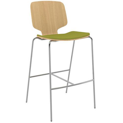Tabouret Code Pieds Chromé/assise Verte