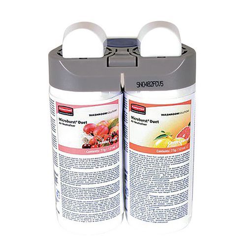Rubbermaid - Recharge Parfum MicroBurst Duet Agrume - Aérosol 100% Recyclable - Fraîcheur Durable