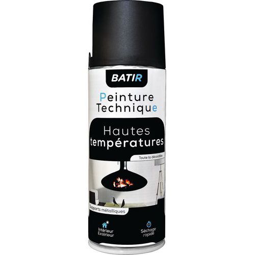 Peinture En Aérosol Hte Temperature 400 Ml Noir