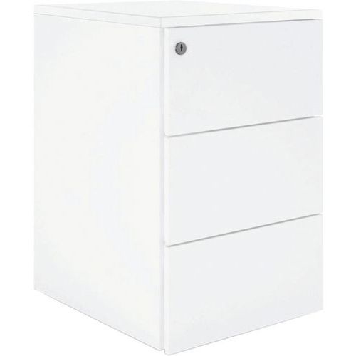 Caisson 3 Tiroirs P.60cm L.432cm H.73cm Blanc/blanc