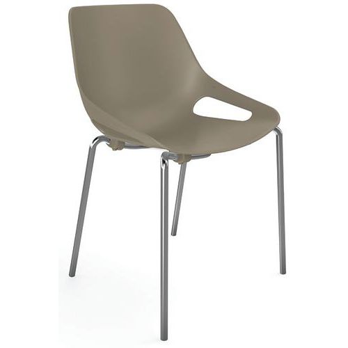 Chaise 4 Pieds Chromés Avec Assise Polypropylène Gris