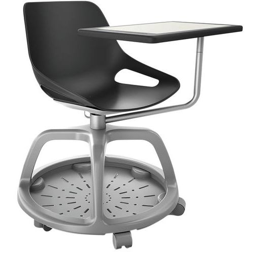 Lot De 2 Chaises Avec Plateforme Sur Roulettes Noir Brun