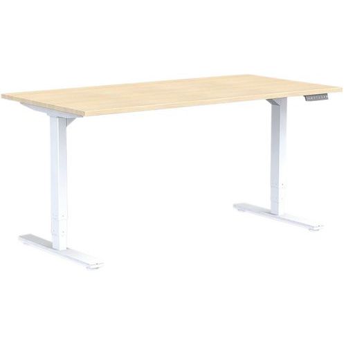 Bureau Motorisé L180xp80 Ép.25mm Chêne Clair/blanc