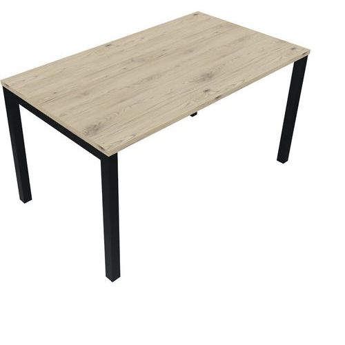 Bureau Pied Carré L160xp80 Cm Ã‰p.25mm Brunswick/noir