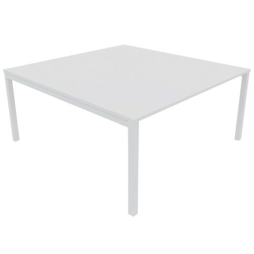 Bureau Pied Carré L140xp165 Ã‰p.25 Mm Blanc/blanc
