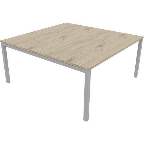 Bureau Pied Carré L160xp165 Ã‰p.25 Mm Brunswick/gris Alu